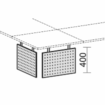 Geramöbel Knieraumblende 617606-S C-Fuß Flex Sichtblende für 90° Volleckplatte (2er Set) Höhe 40cm Lochblech Silber