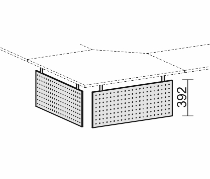 Geramöbel Knieraumblende 617605-S C-Fuß Flex Sichtblende für 90° Eckplatte Höhe 40cm Lochblech Silber