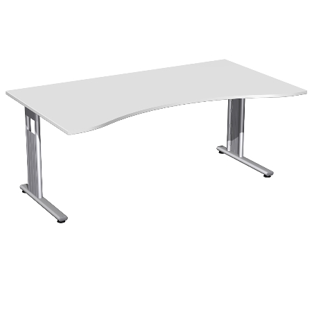 Geramöbel 618336 Schreibtisch ERGOform C-Flex feste Höhe (BxTxH) 160x100x72cm Ahorn/Silber