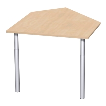 Geramöbel 647005 Datenanbautisch links mit Stützfüßen (BxTxH) 1060x1225x680-820mm Lichtgrau/Silber