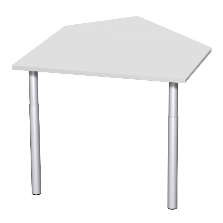 Geramöbel 647005 Datenanbautisch links mit Stützfüßen (BxTxH) 1060x1225x680-820mm Lichtgrau/Silber