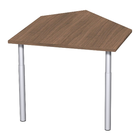 Geramöbel 647005 Datenanbautisch links mit Stützfüßen (BxTxH) 1060x1225x680-820mm Lichtgrau/Silber