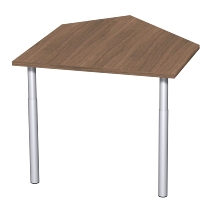 Geramöbel 647005 Datenanbautisch links mit Stützfüßen (BxTxH) 1060x1225x680-820mm Lichtgrau/Silber