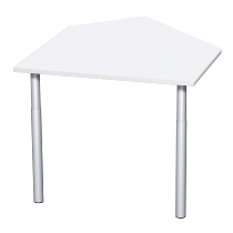 Geramöbel 647005 Datenanbautisch links mit Stützfüßen (BxTxH) 1060x1225x680-820mm Lichtgrau/Silber