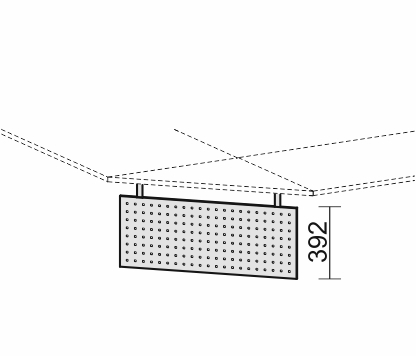 Geramöbel Knieraumblende gelocht 647608 für 90° Verkettungsplatte Silber