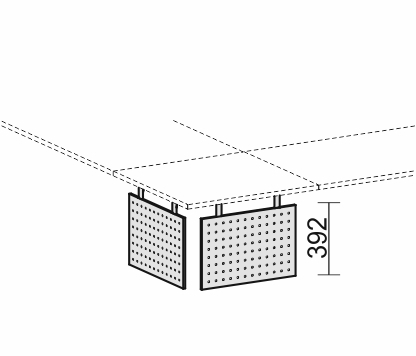 Geramöbel Knieraumblende gelocht 647608 für 90° Verkettungsplatte Silber