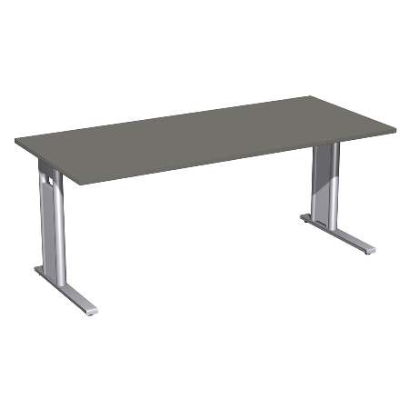 Geramöbel Schreibtisch 648103 C-Fuß PRO feste Höhe (BxTxH) 160x80x72cm Ahorn/Silber