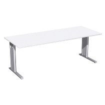 Geramöbel Schreibtisch 648103 C-Fuß PRO feste Höhe (BxTxH) 160x80x72cm Ahorn/Silber