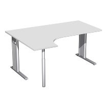 Geramöbel Schreibtisch 648324 C-Fuß PRO PC links feste Höhe (BxTxH) 180x120x72 Buche/Silber