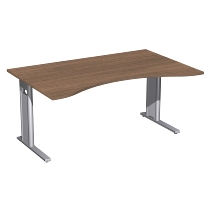 Geramöbel Schreibtisch 648336 ERGOform C-Fuß PRO feste Höhe (BxTxH) 160x100x72 Ahorn/Silber