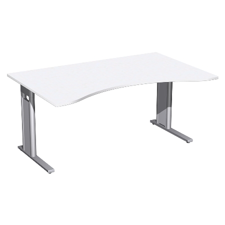 Geramöbel Schreibtisch 648338 ERGOform C-Fuß PRO feste Höhe (BxTxH) 200x100x72 Ahorn/Silber