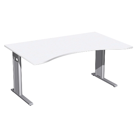 Geramöbel Schreibtisch 648336 ERGOform C-Fuß PRO feste Höhe (BxTxH) 160x100x72 Ahorn/Silber