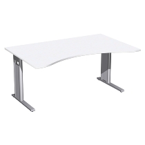 Geramöbel Schreibtisch 648336 ERGOform C-Fuß PRO feste Höhe (BxTxH) 160x100x72 Ahorn/Silber