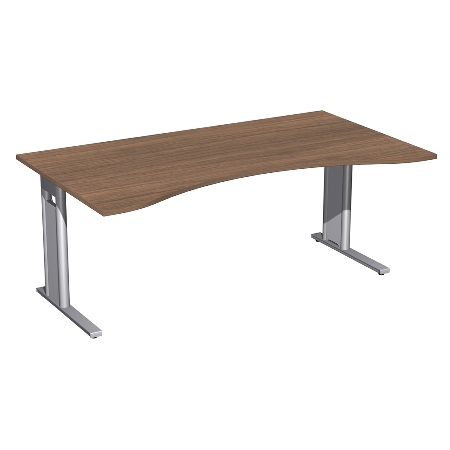 Geramöbel Schreibtisch 648336 ERGOform C-Fuß PRO feste Höhe (BxTxH) 160x100x72 Ahorn/Silber