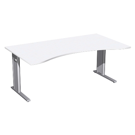 Geramöbel Schreibtisch 648338 ERGOform C-Fuß PRO feste Höhe (BxTxH) 200x100x72 Ahorn/Silber