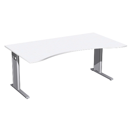 Geramöbel Schreibtisch 648336 ERGOform C-Fuß PRO feste Höhe (BxTxH) 160x100x72 Ahorn/Silber