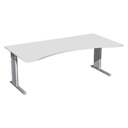 Geramöbel Schreibtisch 648338 ERGOform C-Fuß PRO feste Höhe (BxTxH) 200x100x72 Ahorn/Silber