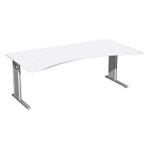 Geramöbel Schreibtisch 648338 ERGOform C-Fuß PRO feste Höhe (BxTxH) 200x100x72 Ahorn/Silber