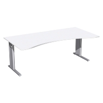 Geramöbel Schreibtisch 648336 ERGOform C-Fuß PRO feste Höhe (BxTxH) 160x100x72 Ahorn/Silber