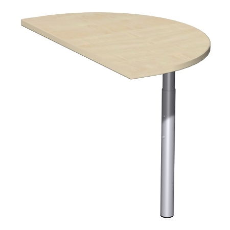Geramöbel Anbautisch 657207 4-Fuß PRO Rund (BxT) 104,7x120cm höhenverstellbar 68-82cm Ahorn/Silber