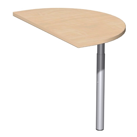 Geramöbel Anbautisch 657207 4-Fuß PRO Rund (BxT) 104,7x120cm höhenverstellbar 68-82cm Ahorn/Silber