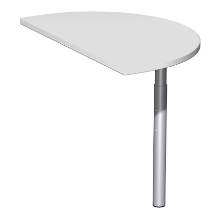 Geramöbel Anbautisch 657207 4-Fuß PRO Rund (BxT) 104,7x120cm höhenverstellbar 68-82cm Ahorn/Silber