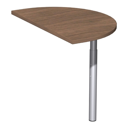Geramöbel Anbautisch 657207 4-Fuß PRO Rund (BxT) 104,7x120cm höhenverstellbar 68-82cm Ahorn/Silber