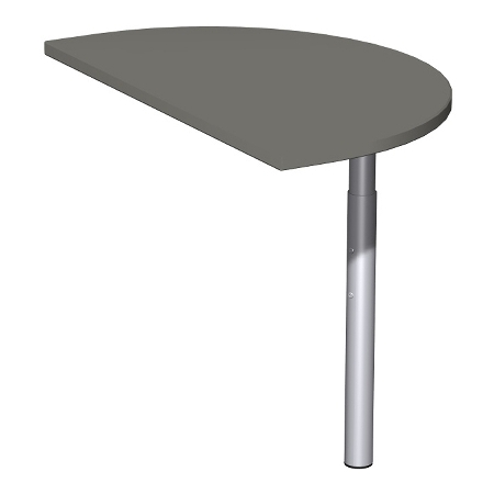 Geramöbel Anbautisch 657207 4-Fuß PRO Rund (BxT) 104,7x120cm höhenverstellbar 68-82cm Ahorn/Silber