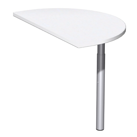 Geramöbel Anbautisch 657207 4-Fuß PRO Rund (BxT) 104,7x120cm höhenverstellbar 68-82cm Ahorn/Silber
