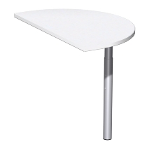 Geramöbel Anbautisch 657207 4-Fuß PRO Rund (BxT) 104,7x120cm höhenverstellbar 68-82cm Ahorn/Silber