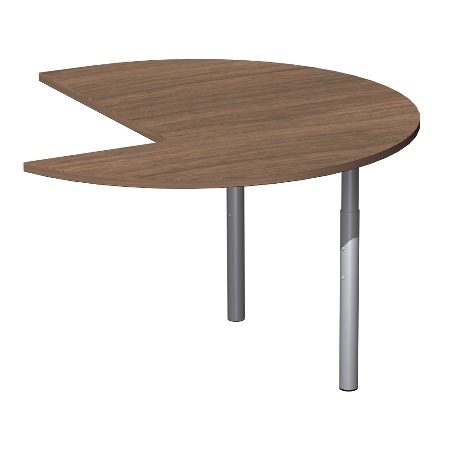 Geramöbel Anbautisch 657011 4-Fuß PRO Dreiviertelkreis links (BxT) 120x120cm höhenverstellbar 68-82cm Ahorn/Silber
