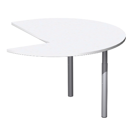 Geramöbel Anbautisch 657011 4-Fuß PRO Dreiviertelkreis links (BxT) 120x120cm höhenverstellbar 68-82cm Ahorn/Silber
