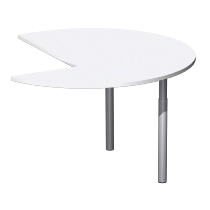 Geramöbel Anbautisch 657011 4-Fuß PRO Dreiviertelkreis links (BxT) 120x120cm höhenverstellbar 68-82cm Ahorn/Silber