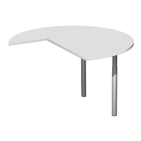 Geramöbel Anbautisch 657011 4-Fuß PRO Dreiviertelkreis links (BxT) 120x120cm höhenverstellbar 68-82cm Ahorn/Silber