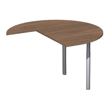 Geramöbel Anbautisch 657011 4-Fuß PRO Dreiviertelkreis links (BxT) 120x120cm höhenverstellbar 68-82cm Ahorn/Silber