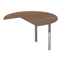 Geramöbel Anbautisch 657011 4-Fuß PRO Dreiviertelkreis links (BxT) 120x120cm höhenverstellbar 68-82cm Ahorn/Silber