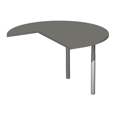 Geramöbel Anbautisch 657011 4-Fuß PRO Dreiviertelkreis links (BxT) 120x120cm höhenverstellbar 68-82cm Ahorn/Silber