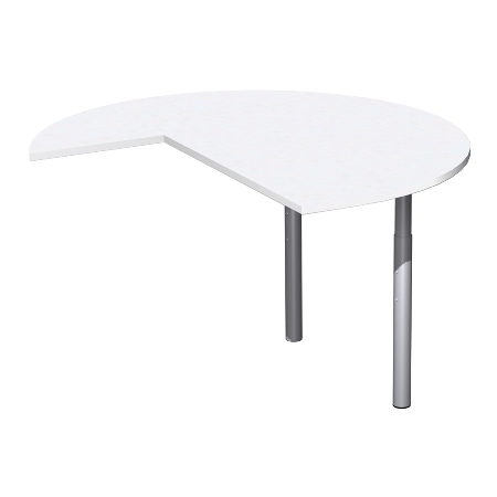 Geramöbel Anbautisch 657011 4-Fuß PRO Dreiviertelkreis links (BxT) 120x120cm höhenverstellbar 68-82cm Ahorn/Silber