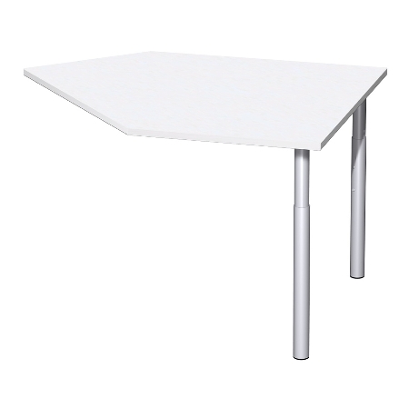 Geramöbel Anbautisch 657005 4-Fuß PRO Winkel 135° links (BxT) 106x122,5cm höhenverstellbar 68-82cm Ahorn/Silber