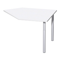 Geramöbel Anbautisch 657005 4-Fuß PRO Winkel 135° links (BxT) 106x122,5cm höhenverstellbar 68-82cm Ahorn/Silber