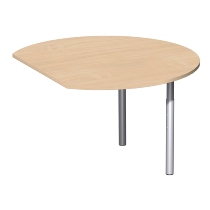 Geramöbel Anbautisch 657207 4-Fuß PRO Rund (BxT) 104,7x120cm höhenverstellbar 68-82cm Ahorn/Silber