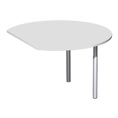Geramöbel Anbautisch 657207 4-Fuß PRO Rund (BxT) 104,7x120cm höhenverstellbar 68-82cm Ahorn/Silber
