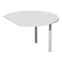 Geramöbel Anbautisch 657207 4-Fuß PRO Rund (BxT) 104,7x120cm höhenverstellbar 68-82cm Ahorn/Silber