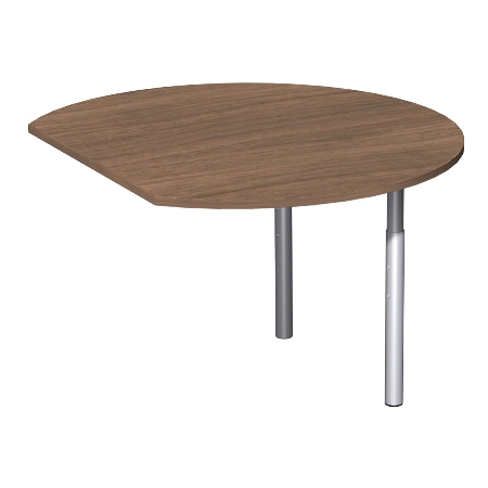 Geramöbel Anbautisch 657207 4-Fuß PRO Rund (BxT) 104,7x120cm höhenverstellbar 68-82cm Ahorn/Silber