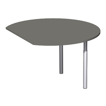 Geramöbel Anbautisch 657207 4-Fuß PRO Rund (BxT) 104,7x120cm höhenverstellbar 68-82cm Ahorn/Silber