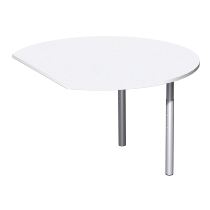 Geramöbel Anbautisch 657207 4-Fuß PRO Rund (BxT) 104,7x120cm höhenverstellbar 68-82cm Ahorn/Silber