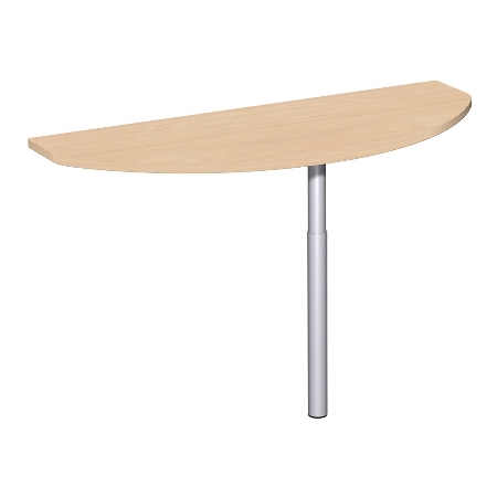 Geramöbel Anbautisch 657240 4-Fuß PRO Bogenform-V höhenverstellbar 68-82cm (BxT) 120x50cm Ahorn/Silber