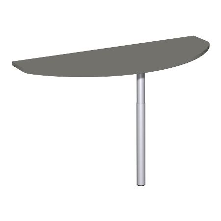 Geramöbel Anbautisch 657240 4-Fuß PRO Bogenform-V höhenverstellbar 68-82cm (BxT) 120x50cm Ahorn/Silber