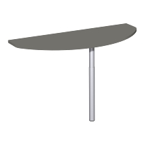 Geramöbel Anbautisch 657240 4-Fuß PRO Bogenform-V höhenverstellbar 68-82cm (BxT) 120x50cm Ahorn/Silber