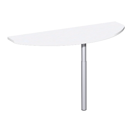 Geramöbel Anbautisch 657240 4-Fuß PRO Bogenform-V höhenverstellbar 68-82cm (BxT) 120x50cm Ahorn/Silber